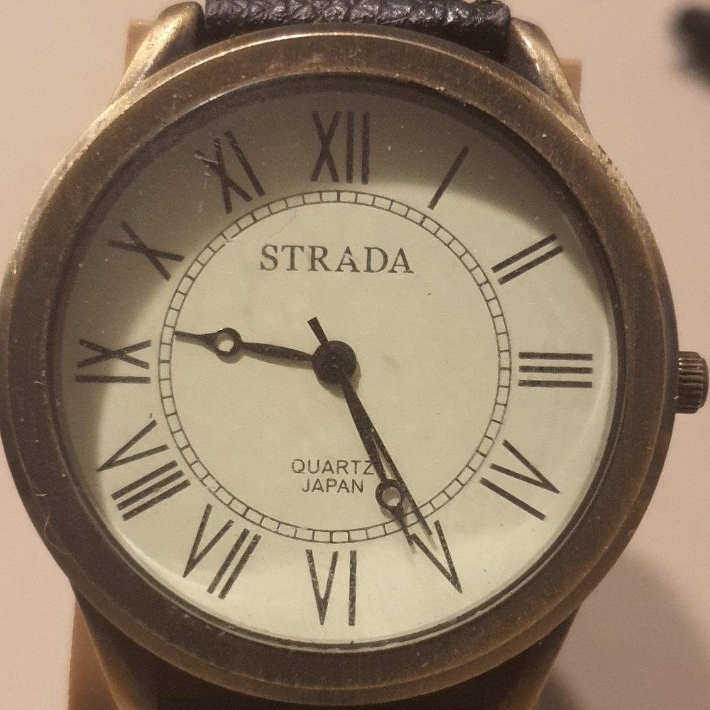 10/$20 Strada Bronze/Yellow Leather Men's Watch